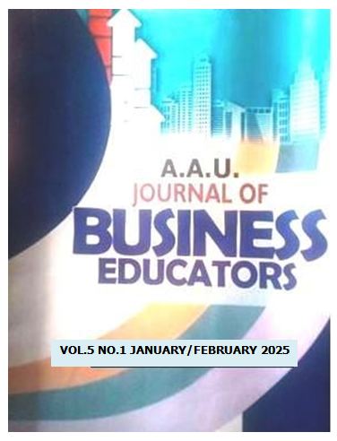 					View Vol. 5 No. 1 (2025): AAU Journal of Business Educators (AAUJBE) Vol. 5 No. 1 January/February 2025
				